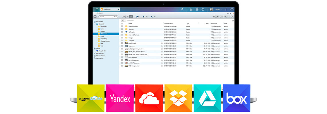 File Station integrado com serviços de nuvem