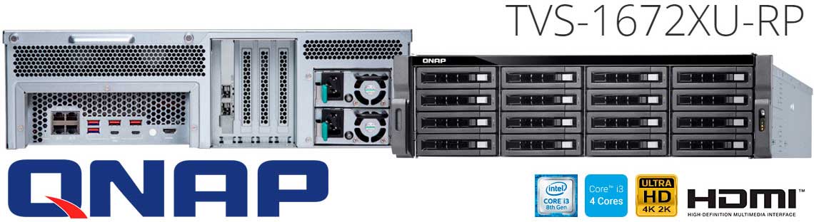 TVS-1672XU-RP Qnap, NAS rackmount para uso corporativo