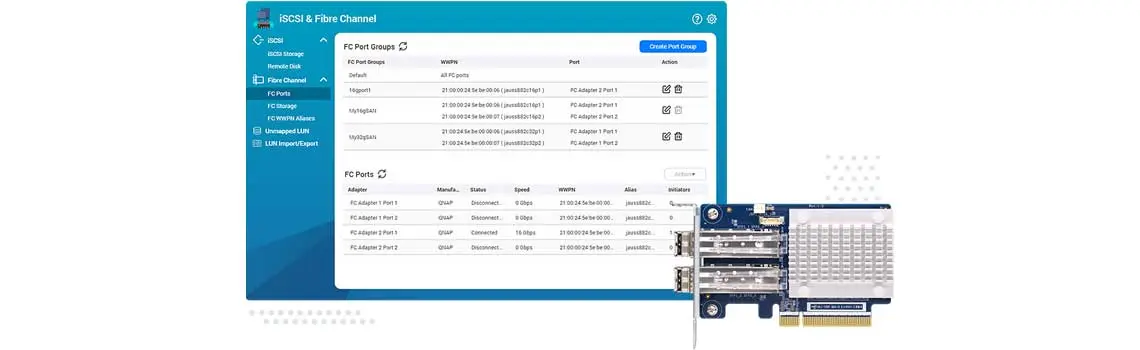 Ambiente de SAN Fibre Channel no servidor NAS