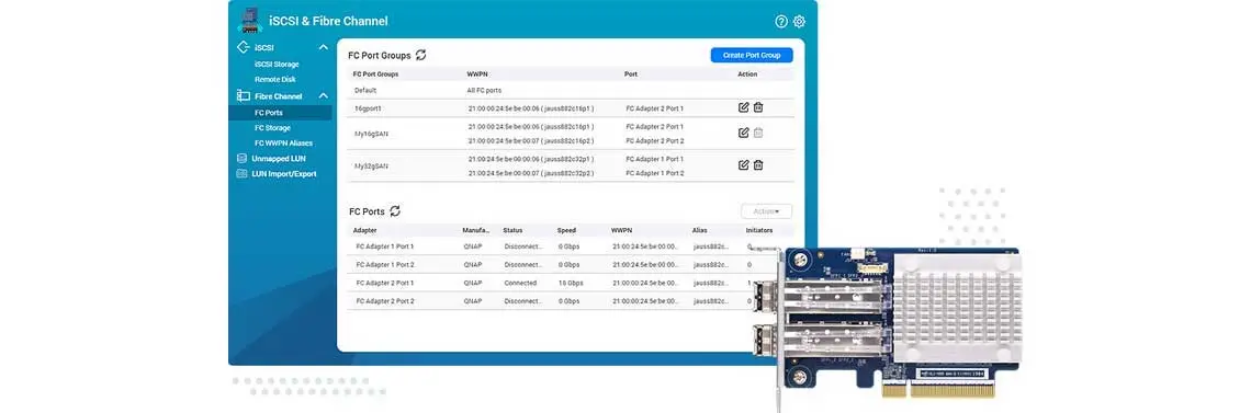 Ambiente SAN de Fibre Channel no TS-h1277XU-RP