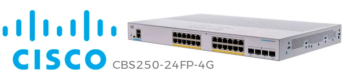 Cisco CBS250-24FP-4G, switch de camada 2 com 24 portas 1G