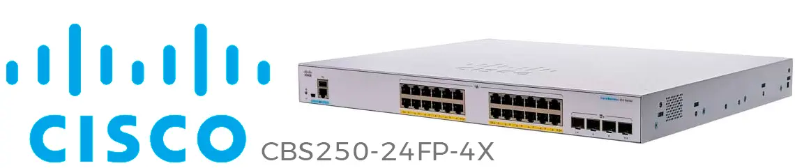 Cisco CBS250-24FP-4X, switch de camada 2 com 24 portas 10G