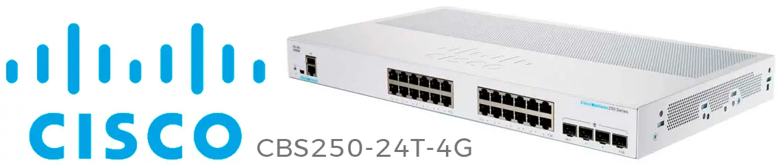 Cisco CBS250-24T-4G, switch de camada 2 com 24 portas 1G