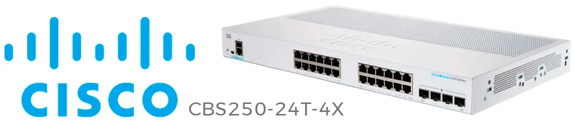 Cisco CBS250-24T-4X, switch de camada 2 com 24 portas 10G