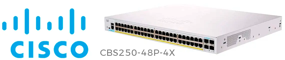 Cisco CBS250-48P-4X, switch de camada 2 com 48 portas 10G