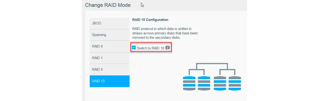 Configurações flexíveis de RAID