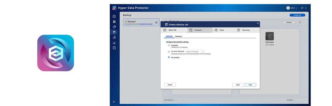 Dispositivo de backup VMware e Hyper-V