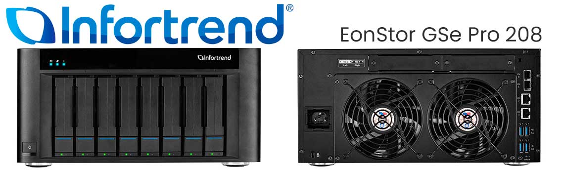 EonStor GSe Pro 208, solução de armazenamento desktop com 8 baias