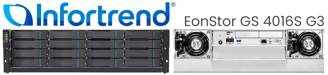 ESGS 4016S Infortrend, storage SAN/NAS 16 baias para uso corporativo