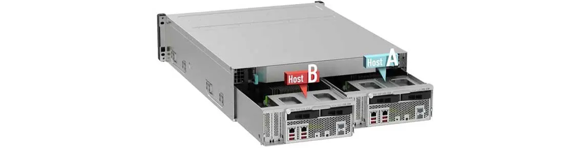 Gabinete com dois nós de NAS substituíveis