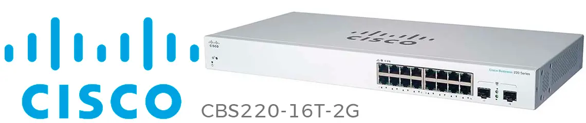 O Cisco CBS220-16T-2G, switch de 16 portas de camada 2