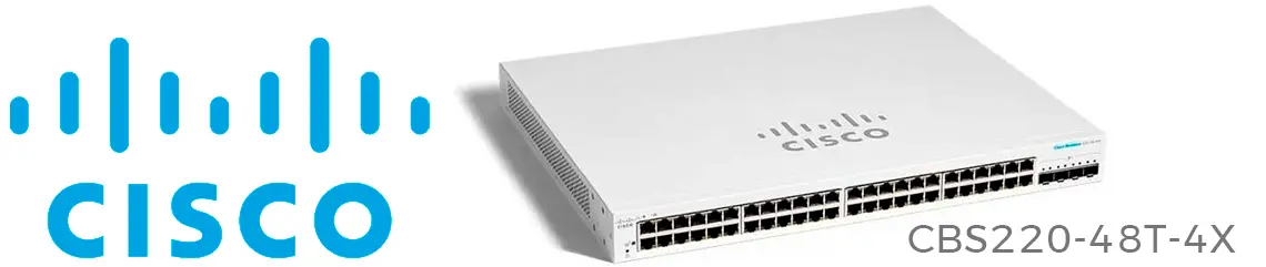 O Cisco CBS220-48T-4X, switch de 48 portas de camada 2