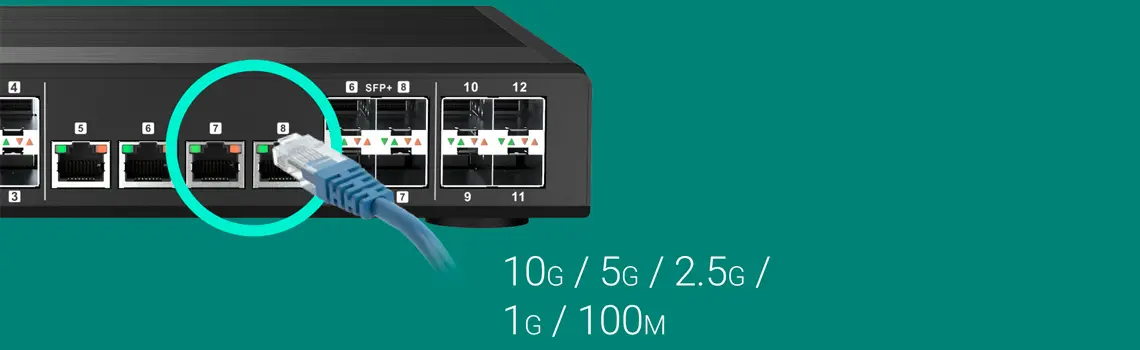 Portas combinadas de implementação flexível e 10GbE/NBASE-T