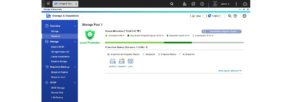 Proteção seus dados com snapshots e Hybrid Backup Sync