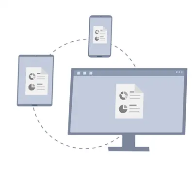 Sincronização e colaboração em diversos dispositivos