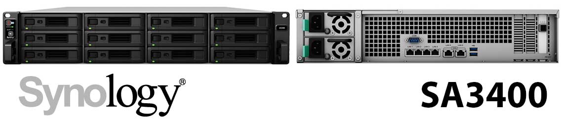 SA3400 Synology, storage NAS 12 baias SATA/SAS de alto desempenho