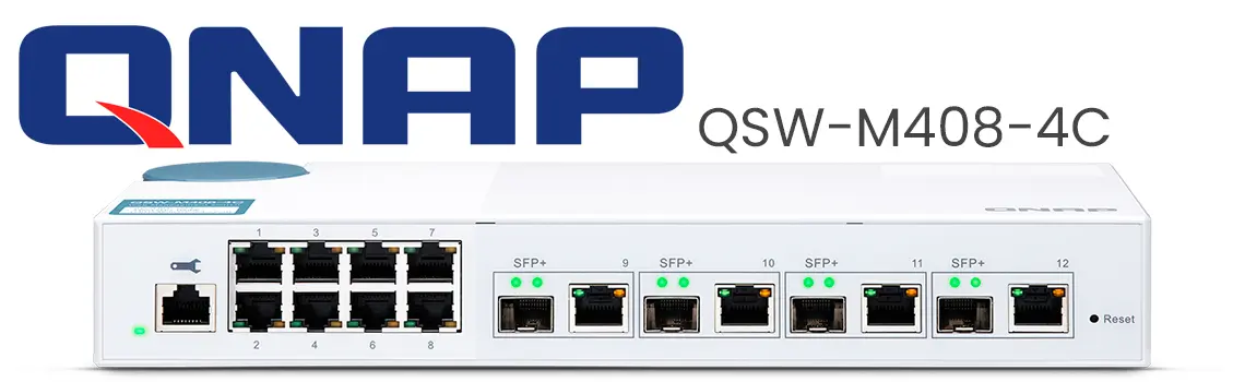 Switch 10GbE de camada 2 gerenciável, Qnap QSW-308-1C