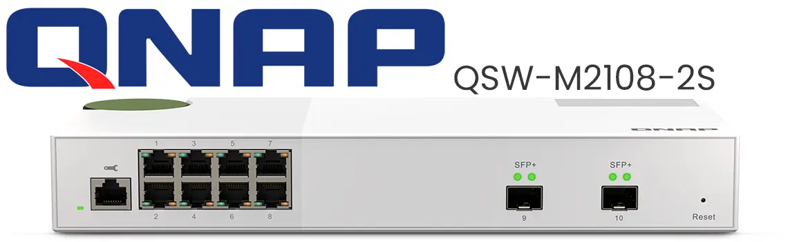 Switch com conexão 2,5GbE e 10GbE, Qnap QSW-M2108-2S