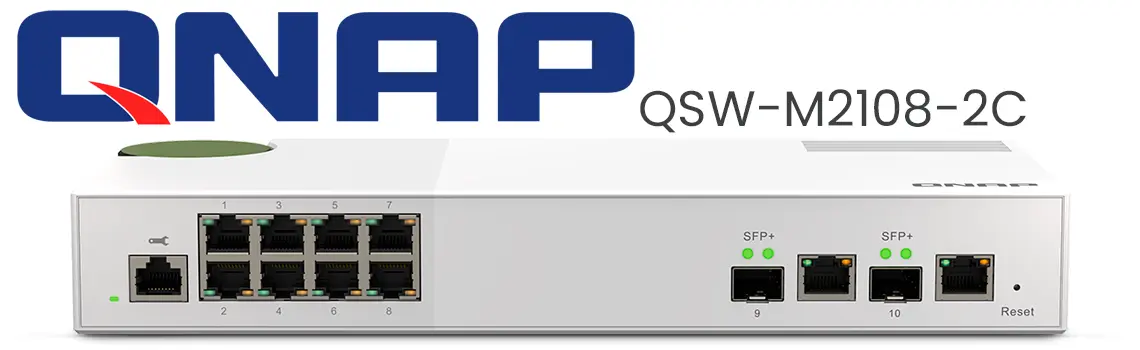 Switch de camada 2 gerenciável, Qnap QSW-M2108-2C