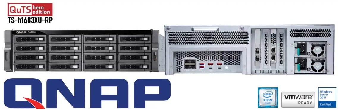 TS-h1683XU-RP Qnap, Storage ZFS de 16 baias com QuTS hero