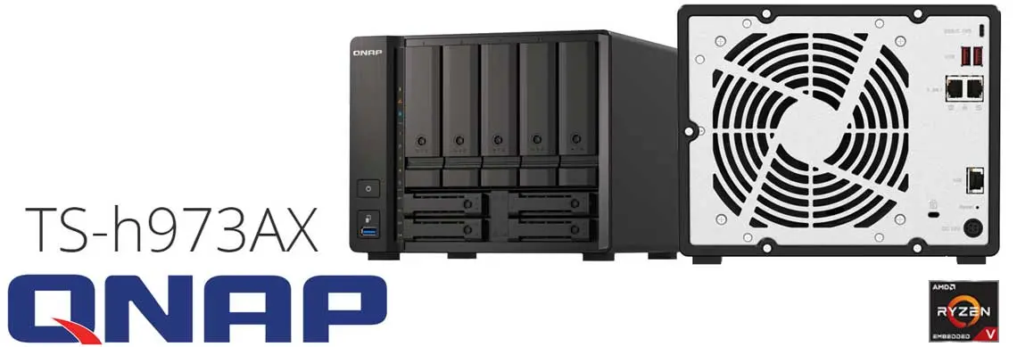 TS-h973AX Qnap, storage NAS com QuTS hero e conexão 10GbE