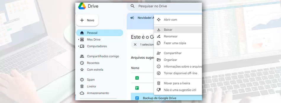 Baixar arquivos do Google Drive